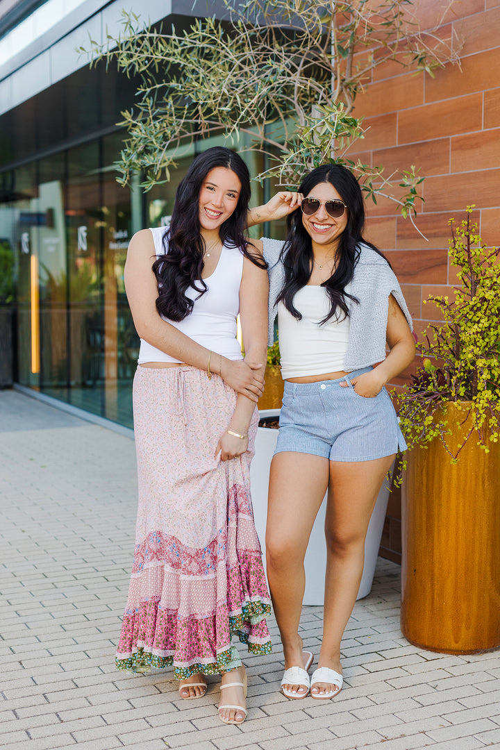 The Spin Her Around Floral Tiered Maxi Skirt