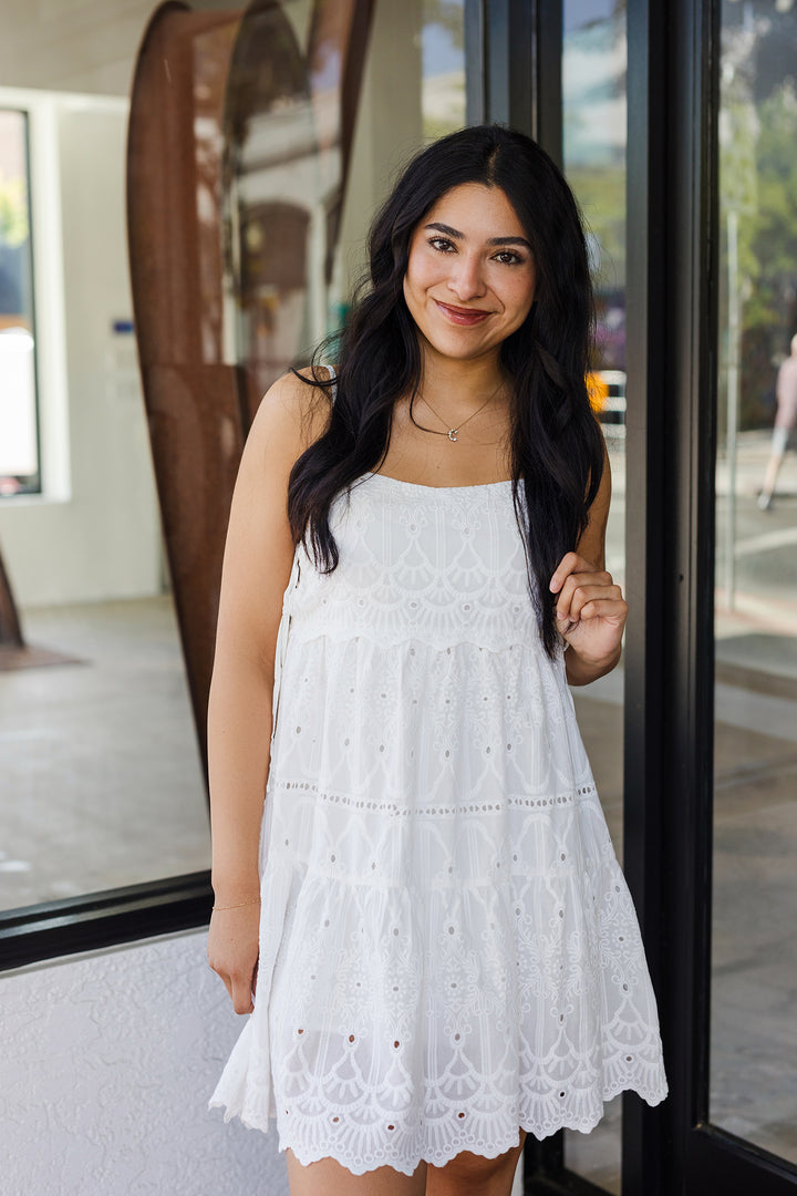 The Poolside Paradise Embroidered Mini Dress
