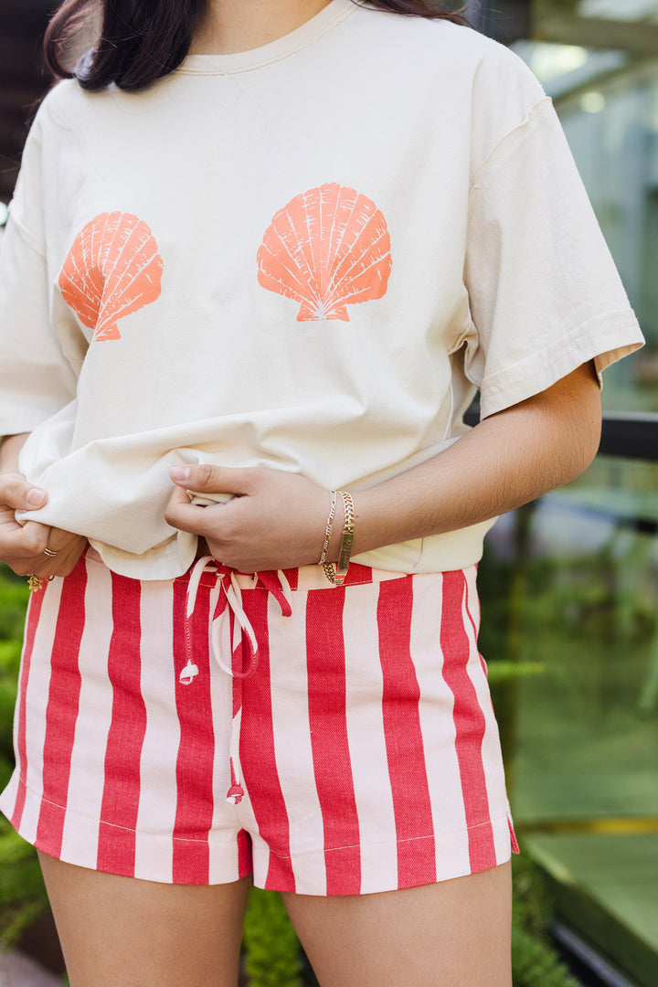 The Seaside Striped Drawstring Shorts