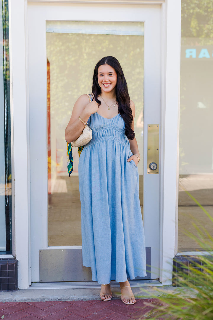 The Porch Chats Sleeveless Maxi Dress