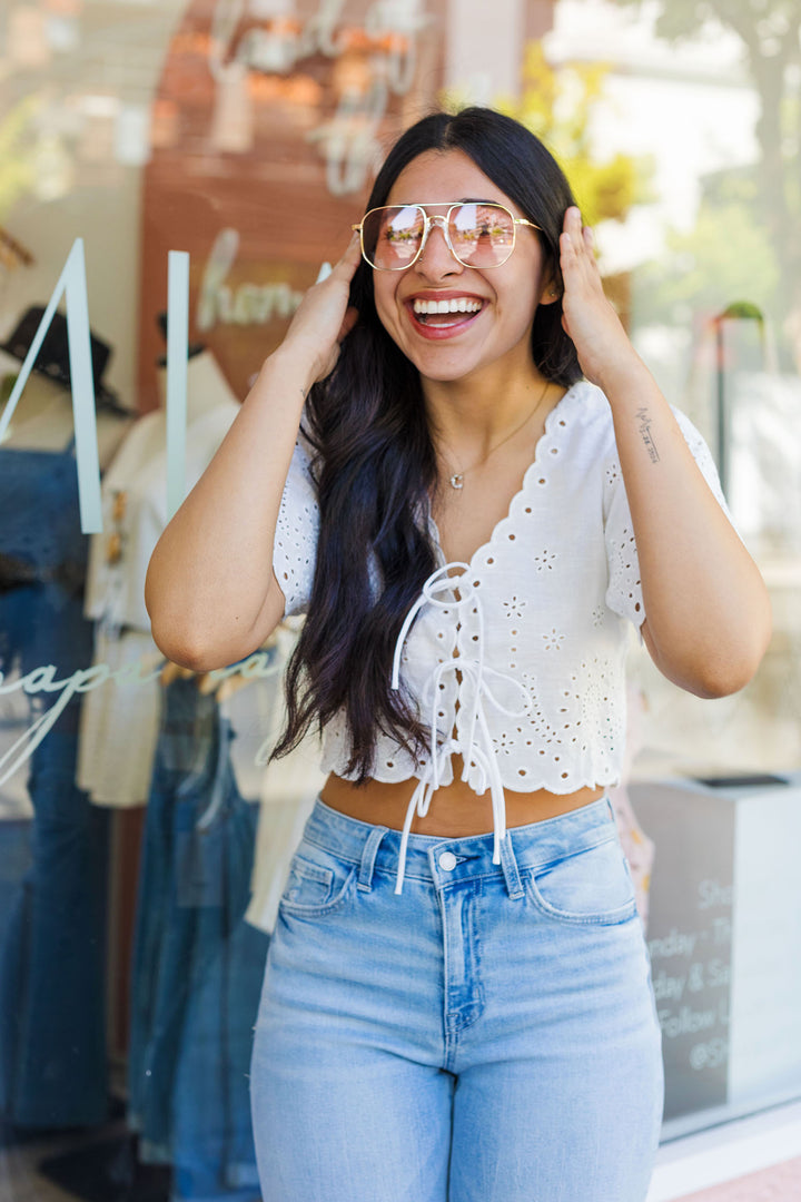 The Bow Peep Tie-Front Top