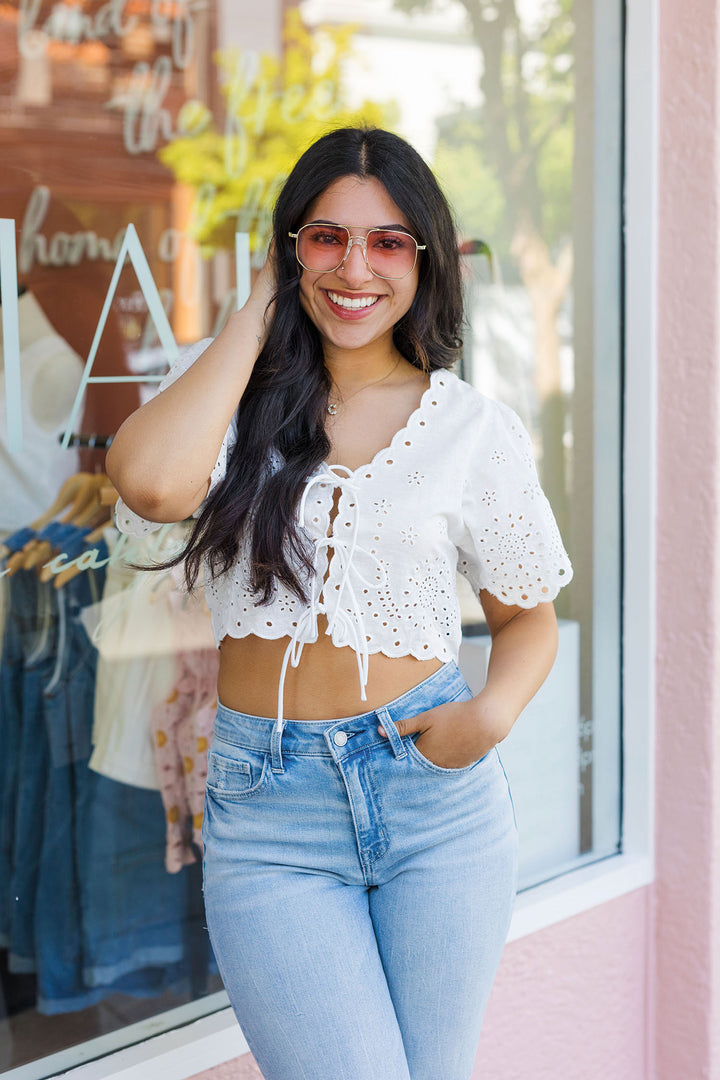 The Bow Peep Tie-Front Top