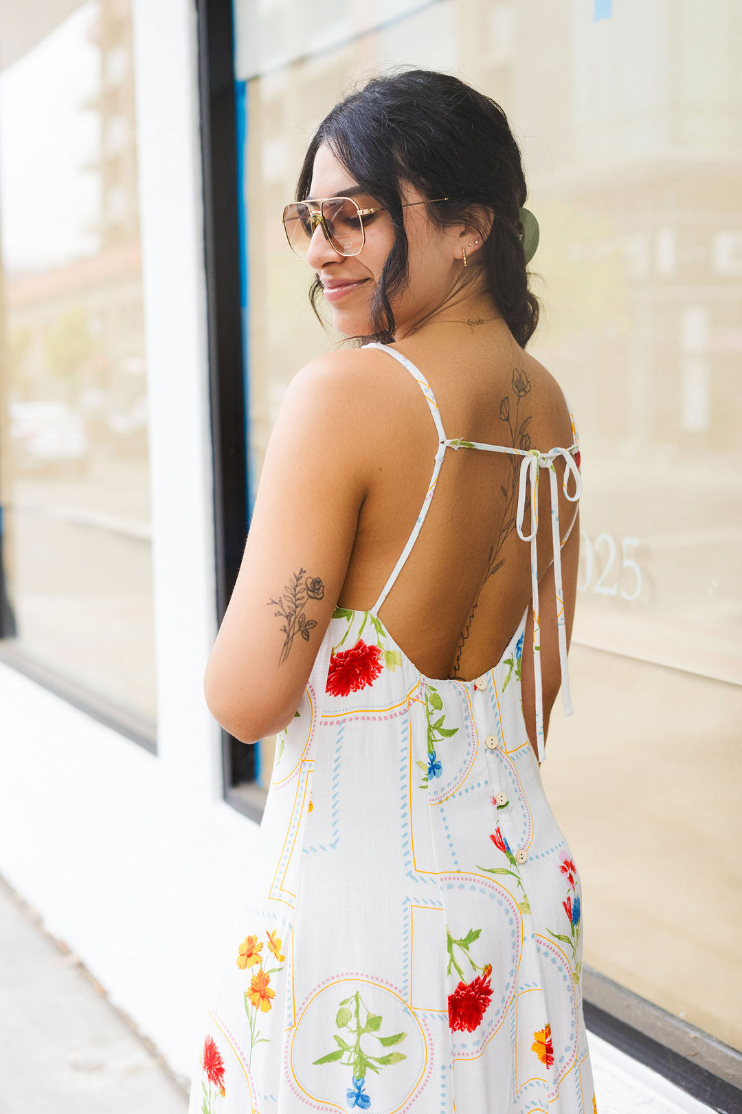 The Gallery Bloom Open Back Maxi Dress