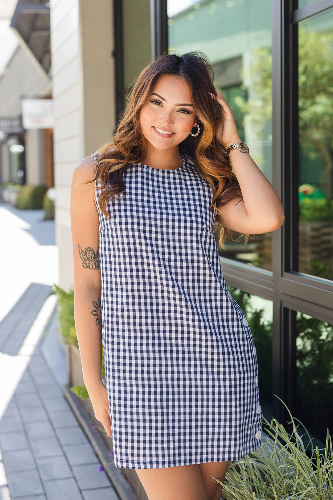 The Snap Decision Gingham Mini Dress