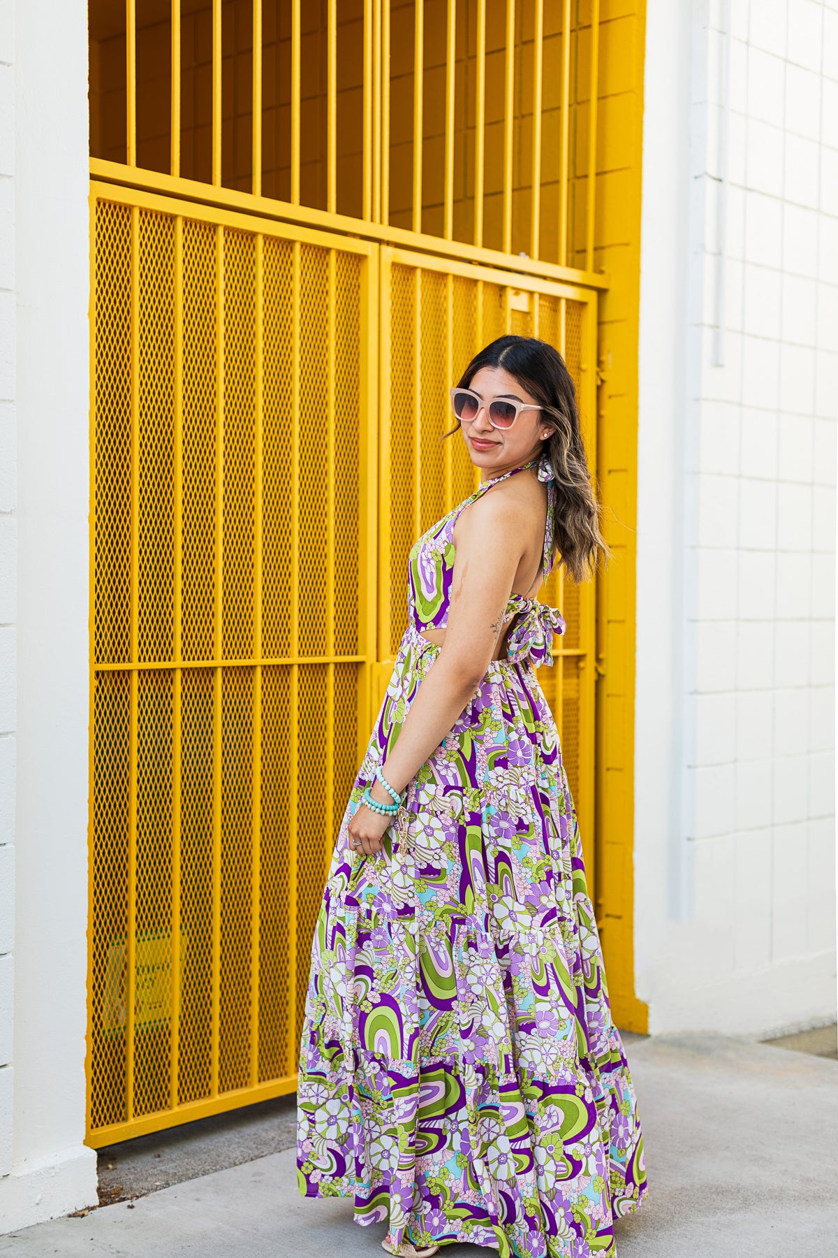 The Feelin Groovy Sage & Purple Maxi Dress