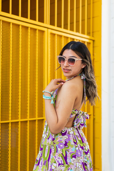 The Feelin Groovy Sage & Purple Maxi Dress