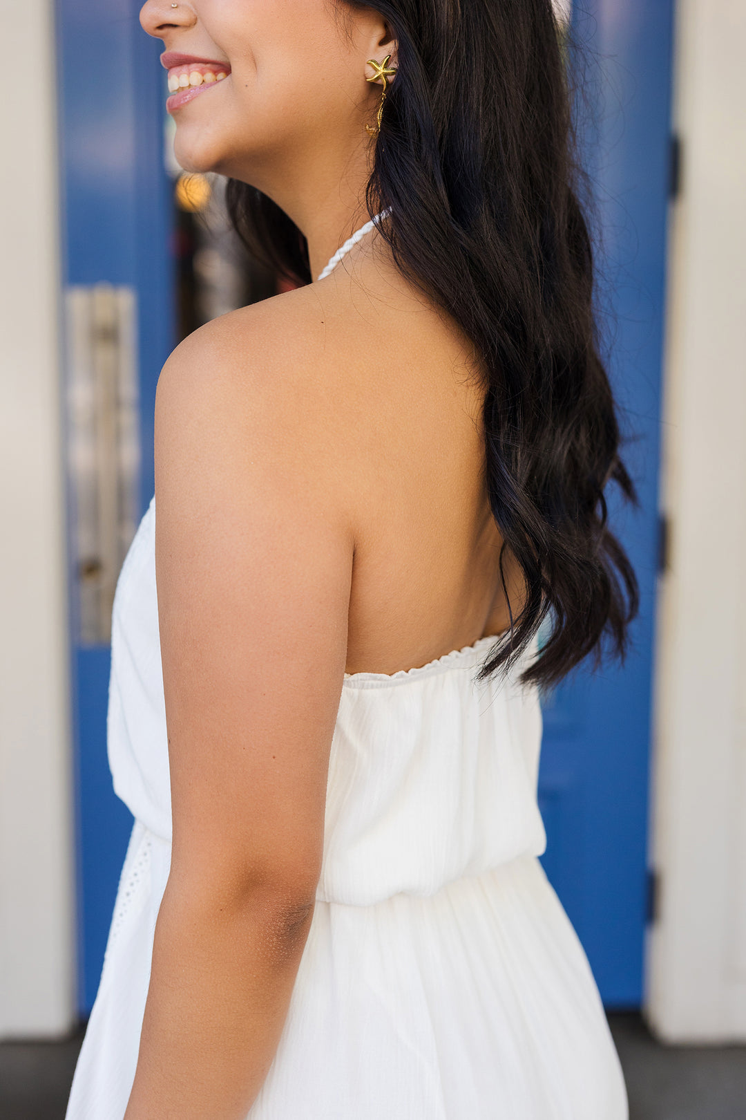 The Champagne Toast Off-White Halter Maxi Dress