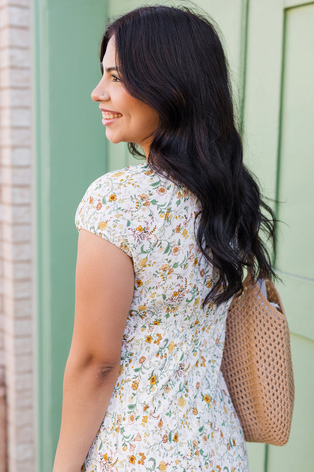 The Summer Porch Floral Print Midi Dress