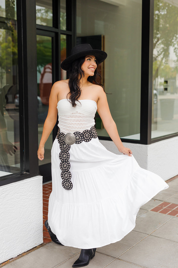 The Country Road White Tiered Maxi Skirt
