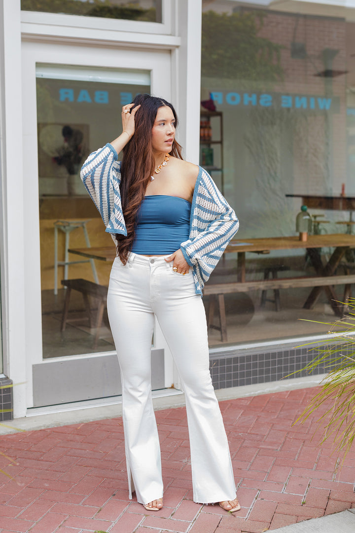 The Summer Breeze Striped Knit Cardigan