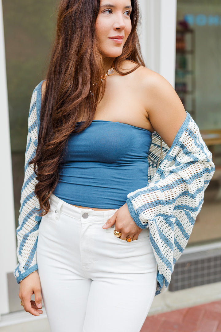 The Summer Breeze Striped Knit Cardigan