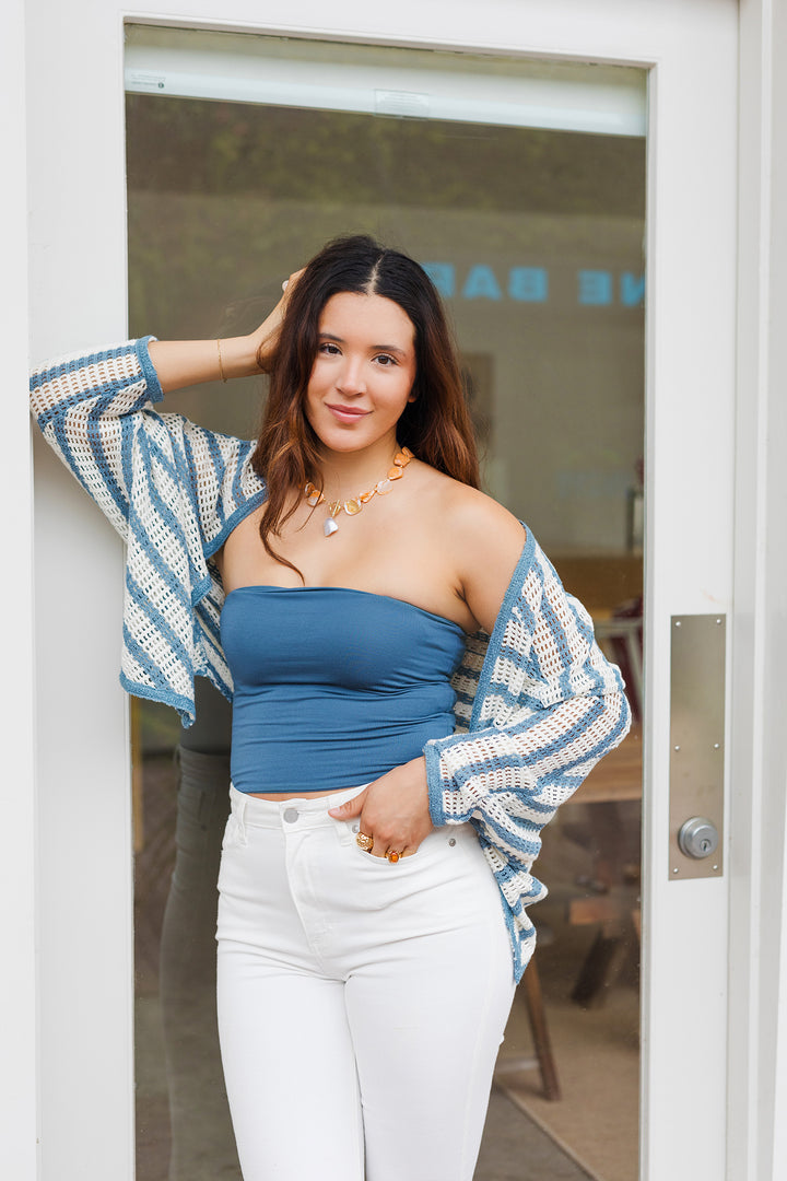 The Summer Breeze Striped Knit Cardigan