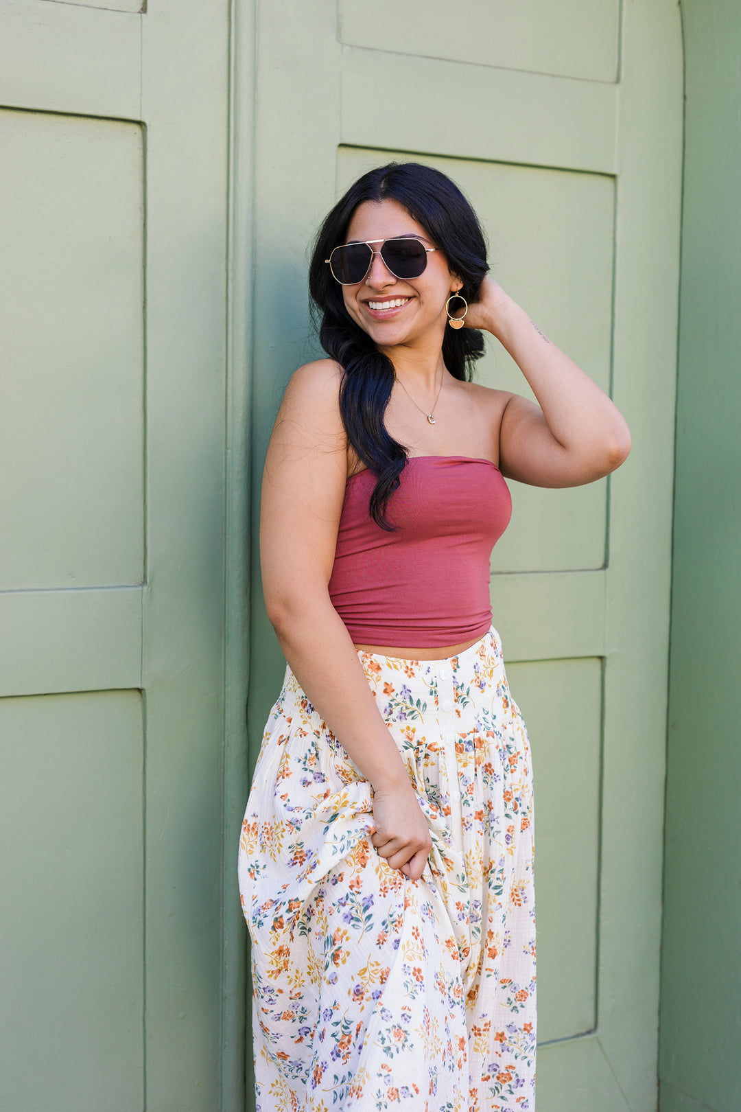 The Summer Sunflower Floral Maxi Skirt