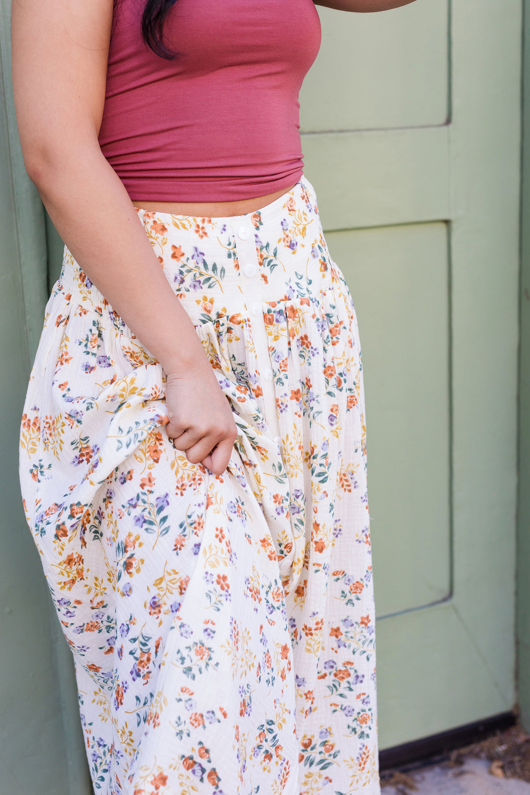 The Summer Sunflower Floral Maxi Skirt