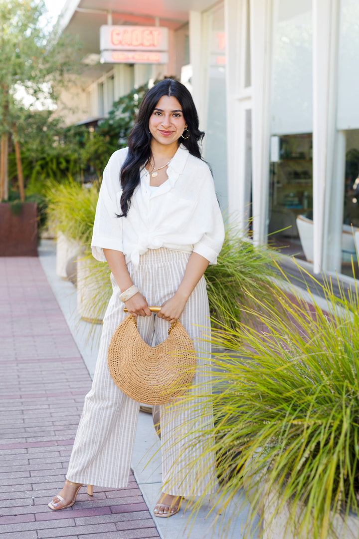 The Take Me To The Beach Striped Linen Pants