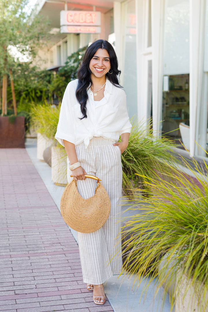 The Take Me To The Beach Striped Linen Pants
