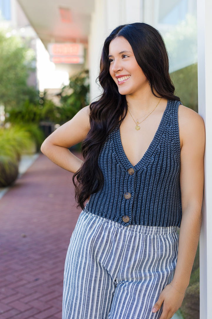 The Always On Repeat Button Down Sweater Top