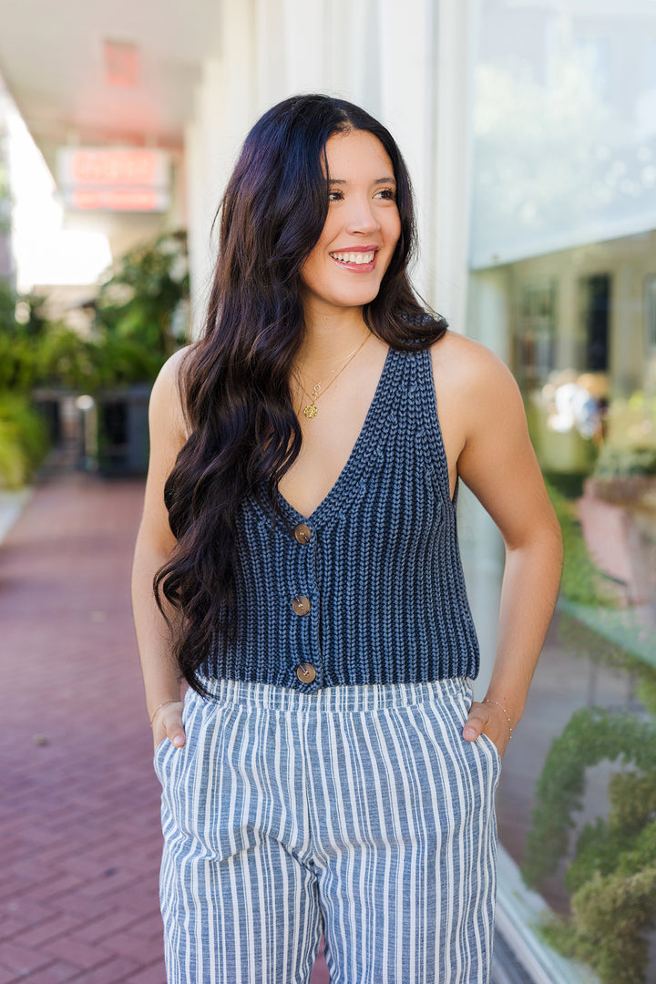 The Always On Repeat Button Down Sweater Top