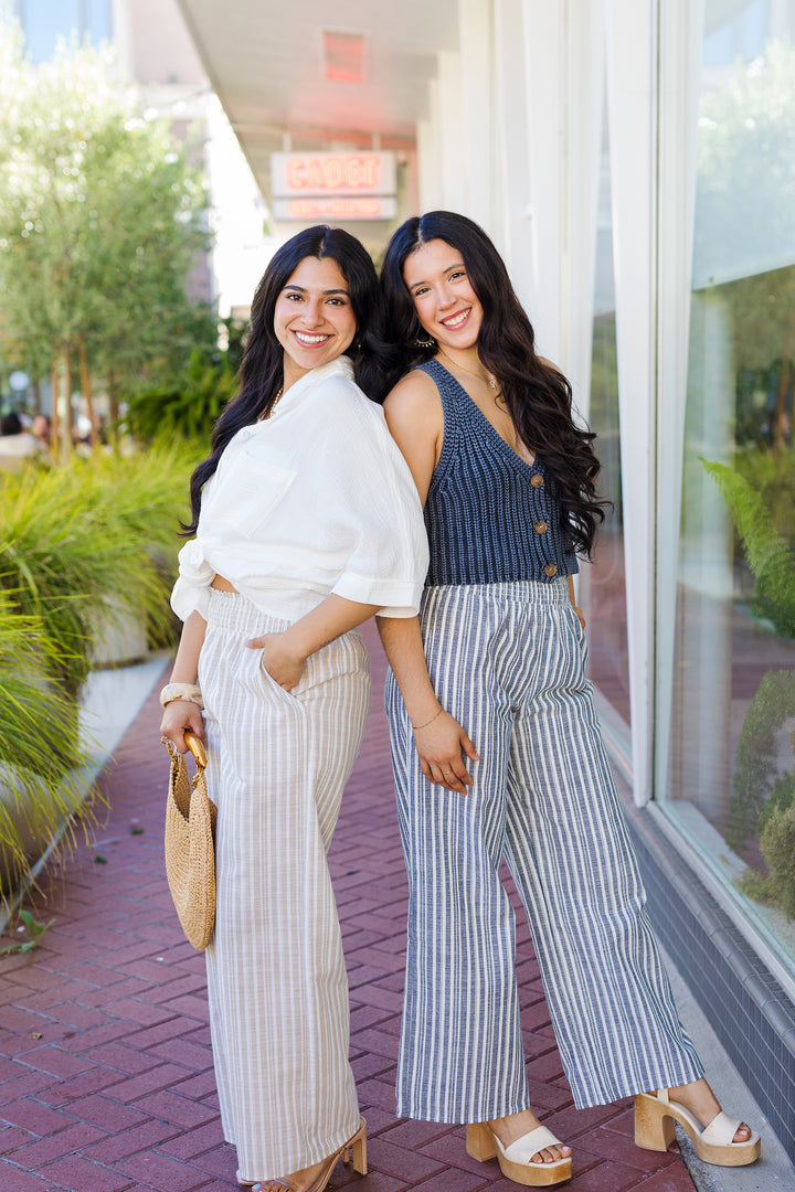 The Take Me To The Beach Striped Linen Pants