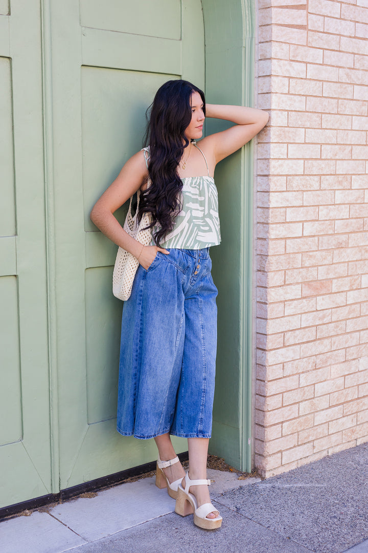 The Palms Sage Print Cami Top