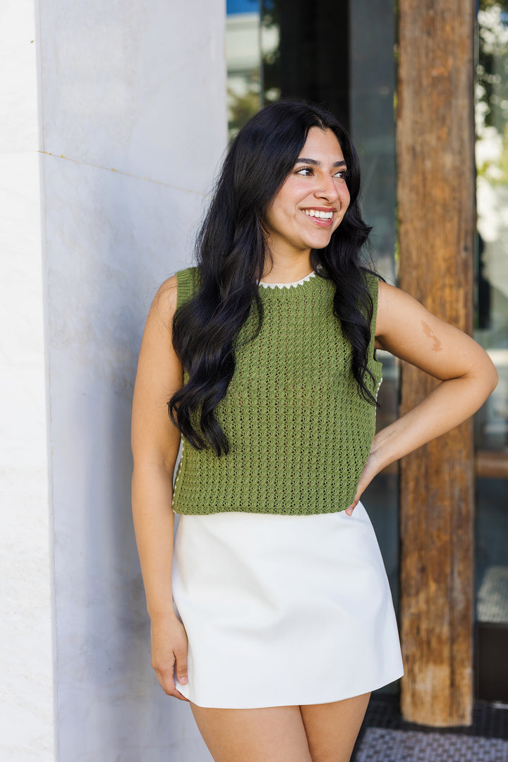 The Layer Season Scalloped Sleeveless Sweater