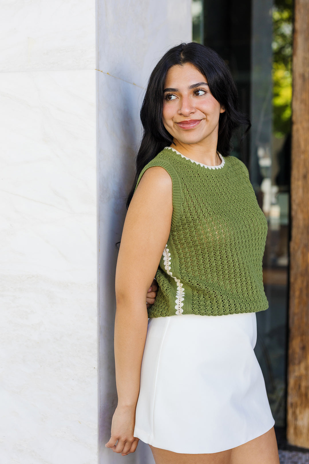The Layer Season Scalloped Sleeveless Sweater