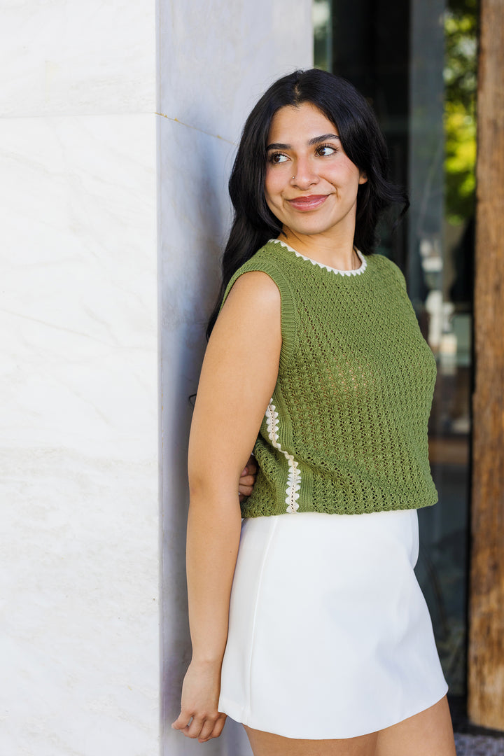 The Layer Season Scalloped Sleeveless Sweater