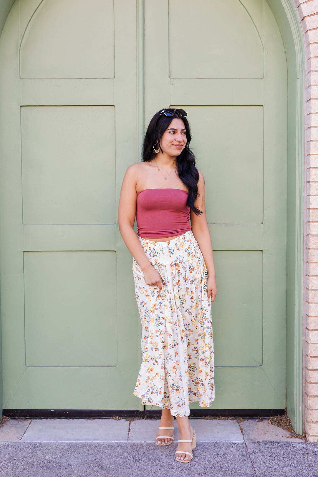 The Summer Sunflower Floral Maxi Skirt
