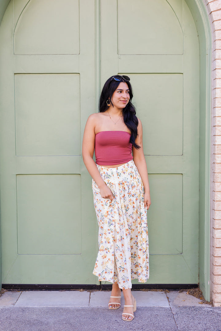 The Summer Sunflower Floral Maxi Skirt