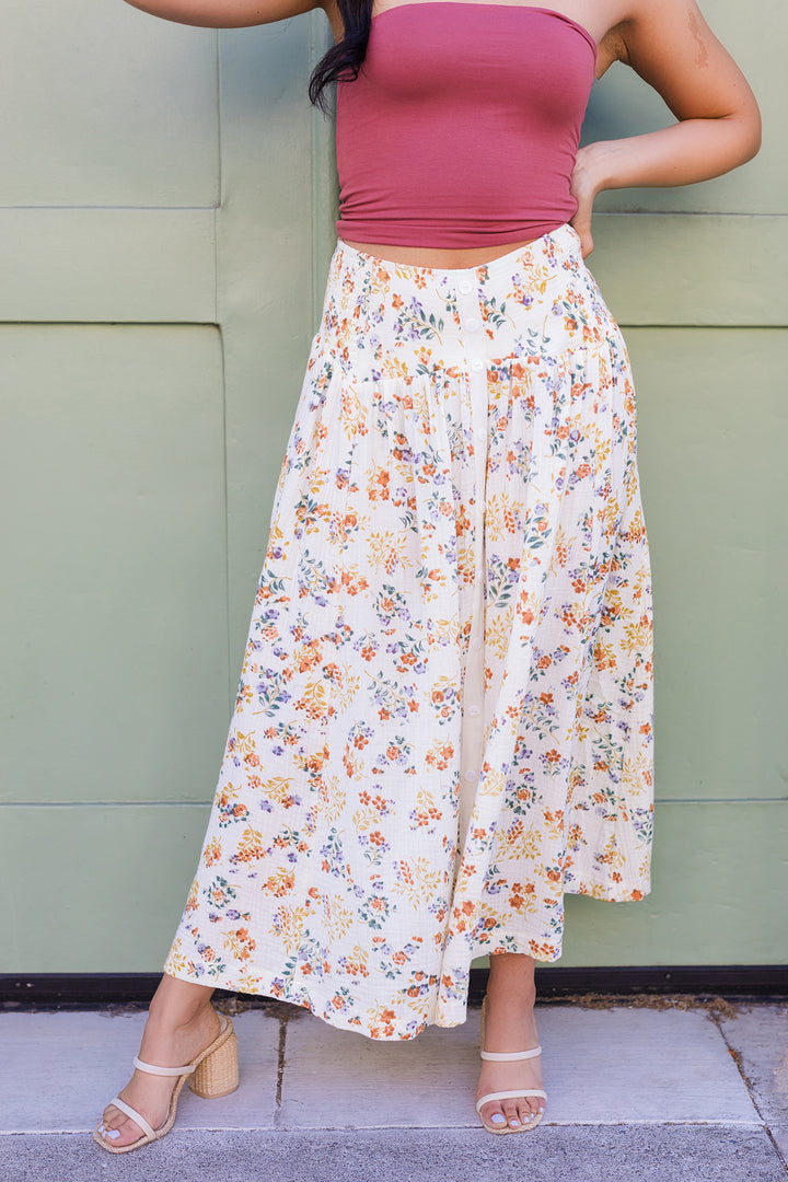 The Summer Sunflower Floral Maxi Skirt