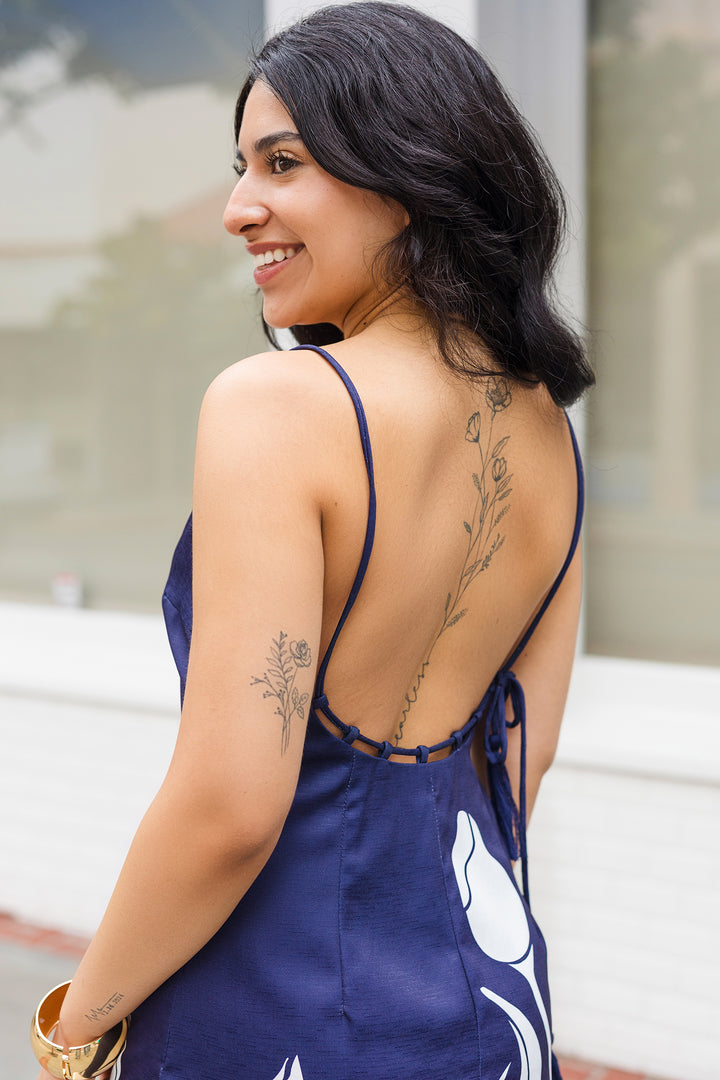 The Midnight In Monaco Navy Floral Maxi Dress
