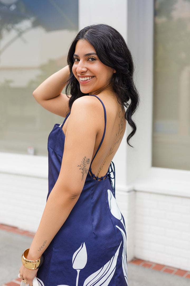 The Midnight In Monaco Navy Floral Maxi Dress