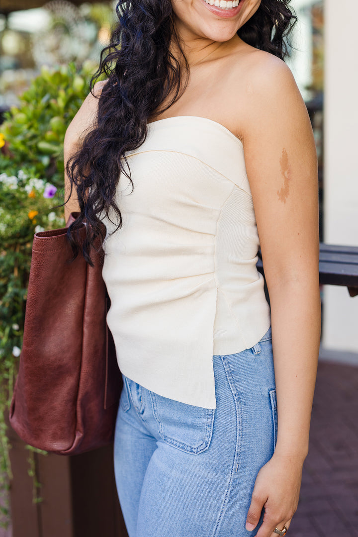 The Off-Center Stage Strapless Top