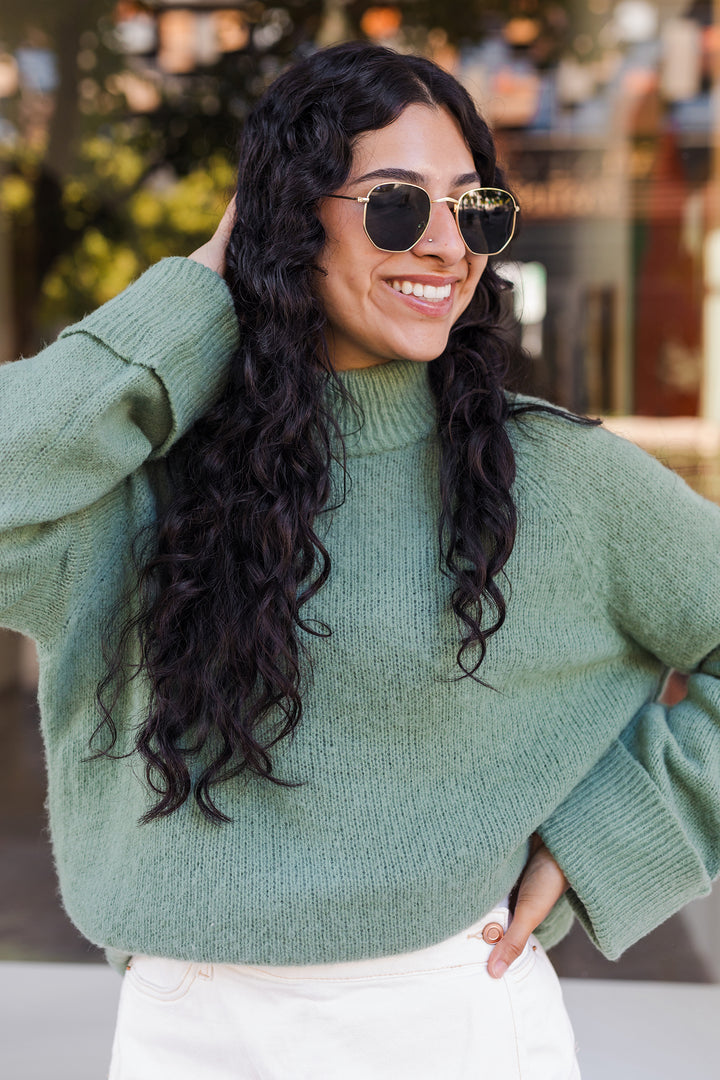 The Soft Launch Mock Neck Sweater