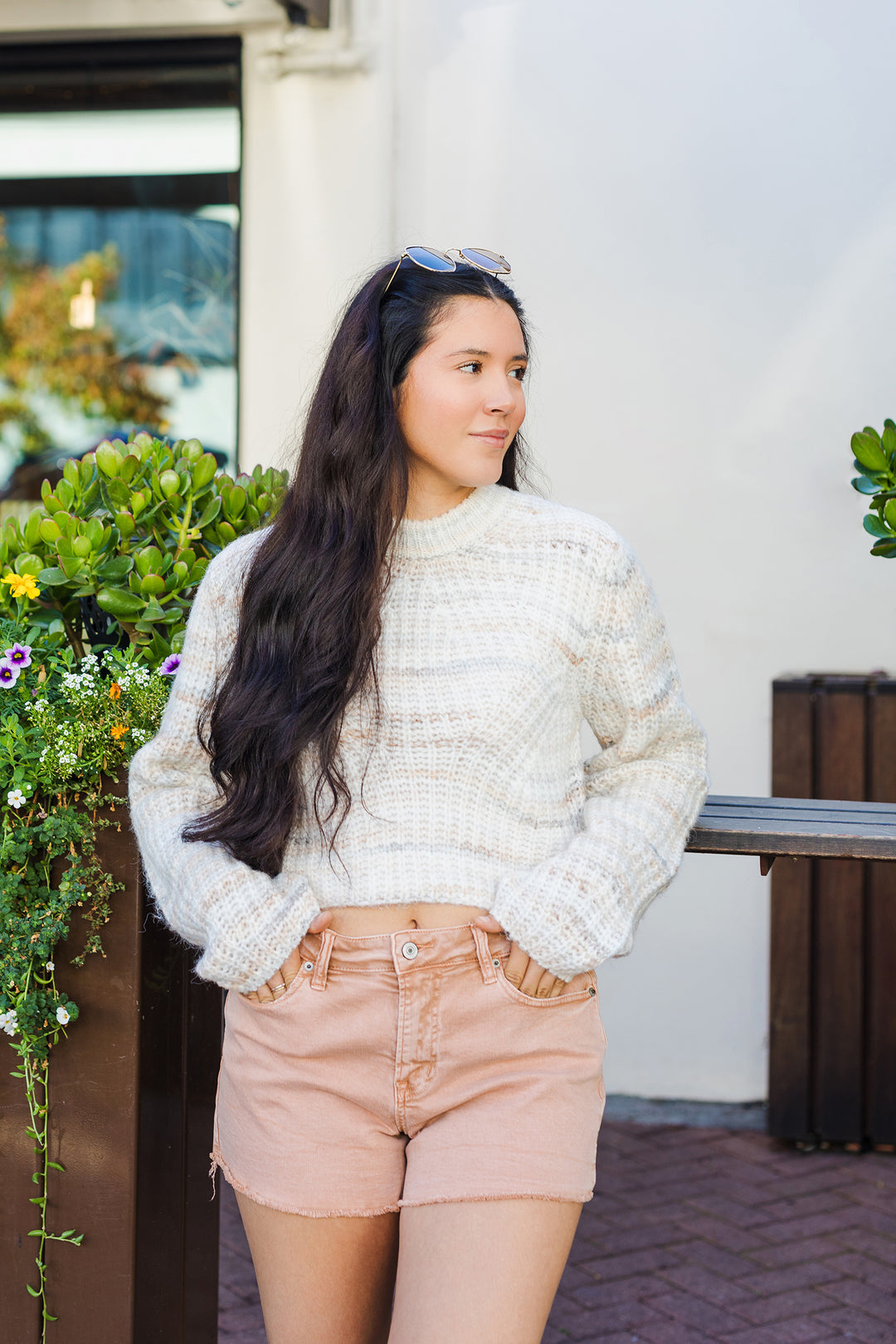 The Chilly Mornings Speckled Crop Sweater