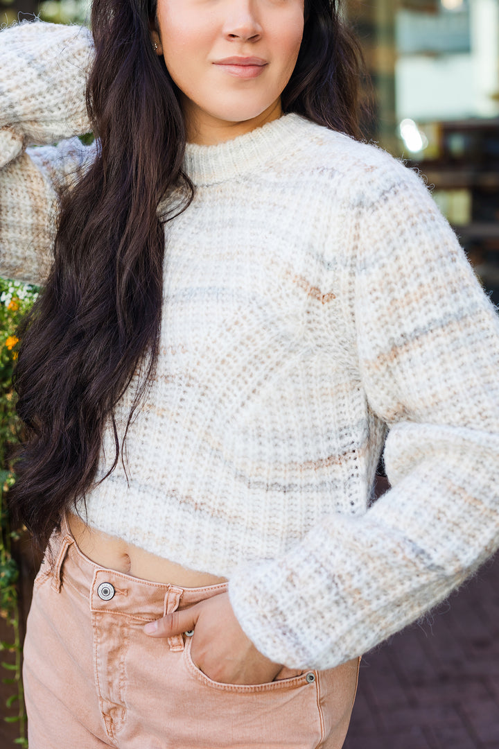 The Chilly Mornings Speckled Crop Sweater