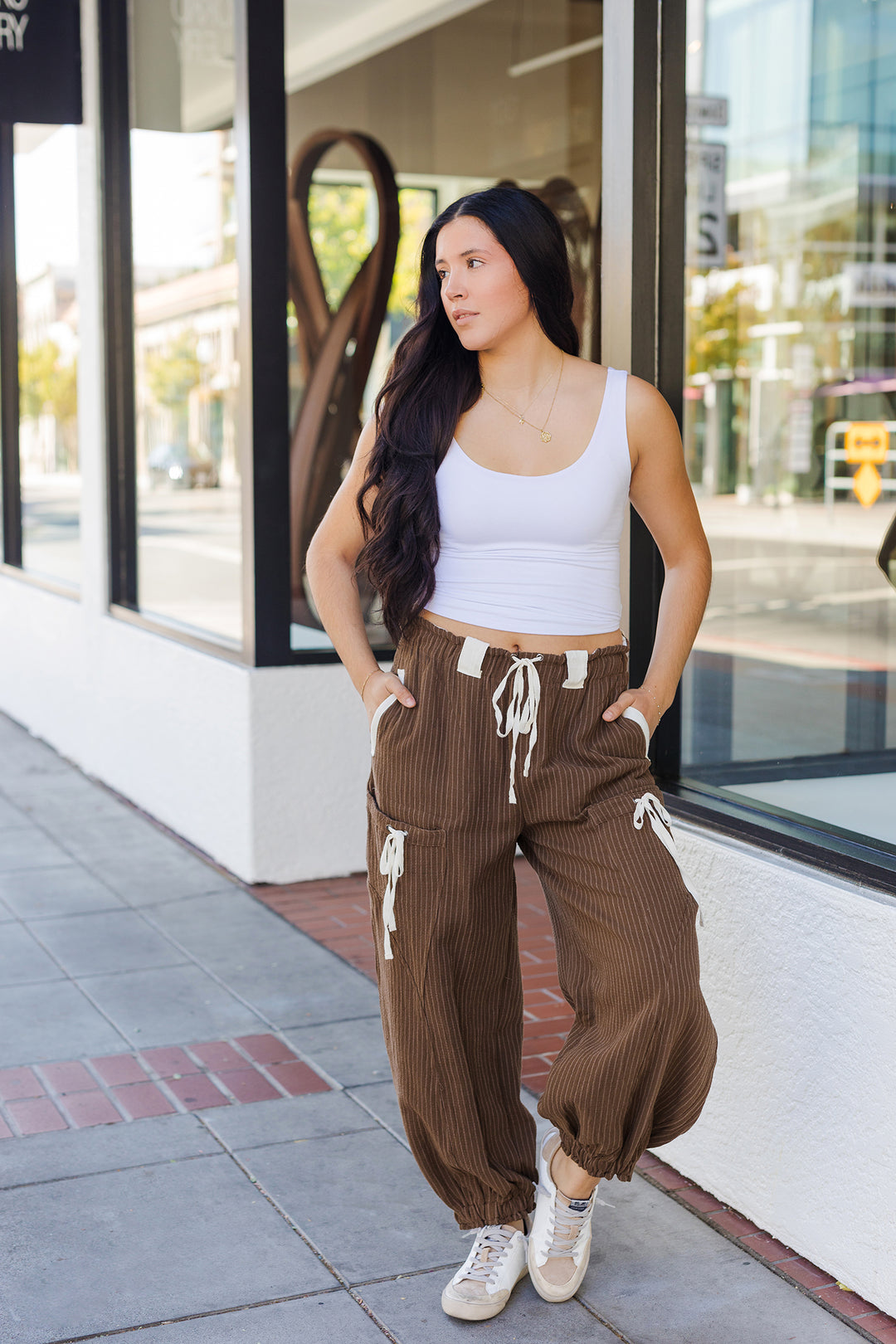 The Laid Back Striped Drawstring Jogger Pants