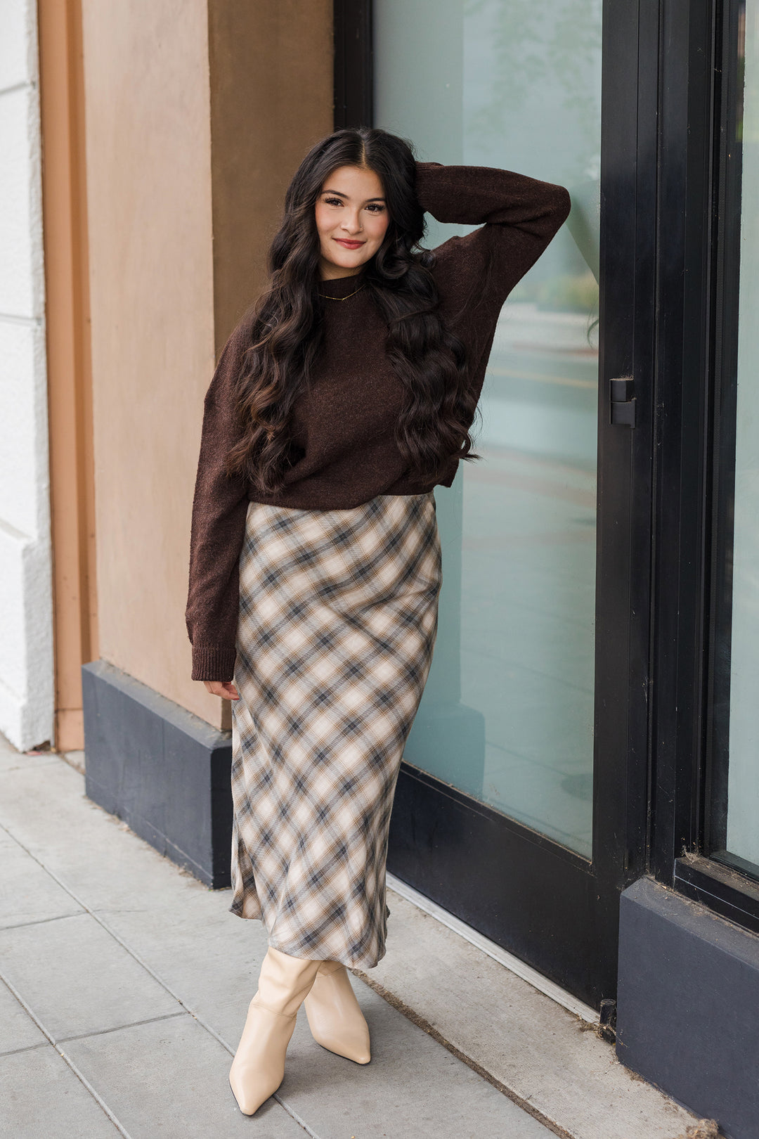 The Deep Bronze Mock Neck Daily Sweater