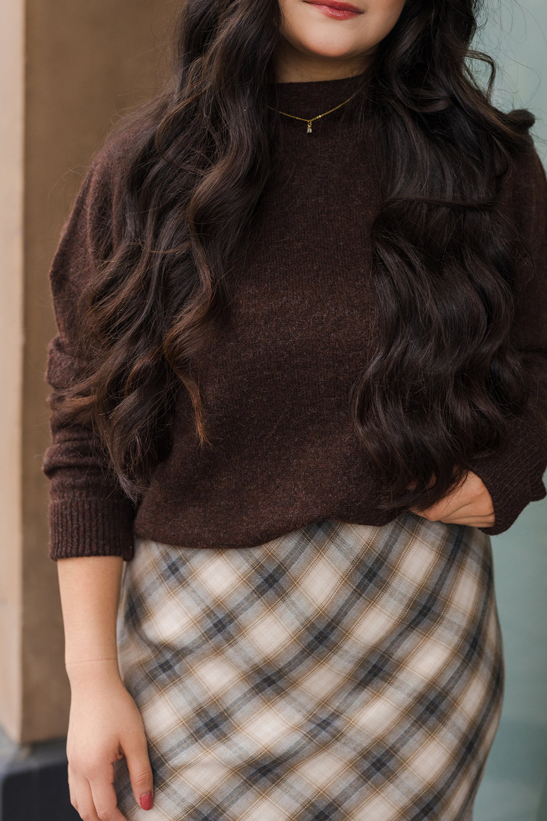 The Deep Bronze Mock Neck Daily Sweater