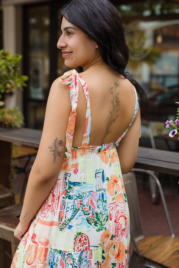 The Holiday In Bali Colorful Print Maxi Dress