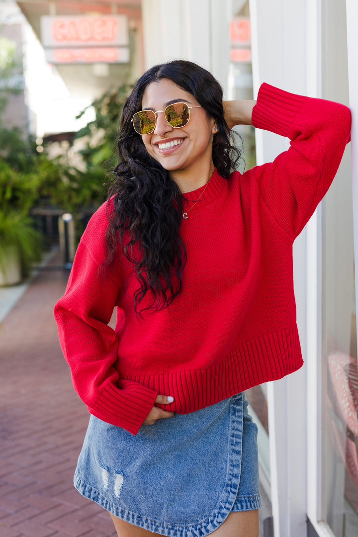 The Asher Preppy Red Pullover Sweater