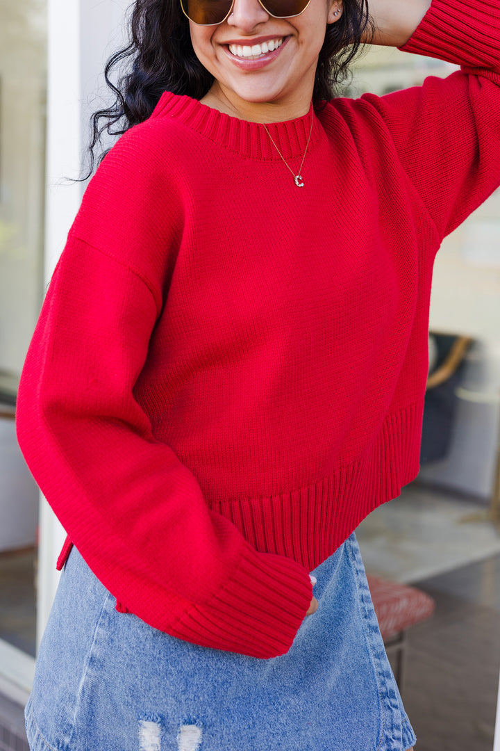 The Asher Preppy Red Pullover Sweater