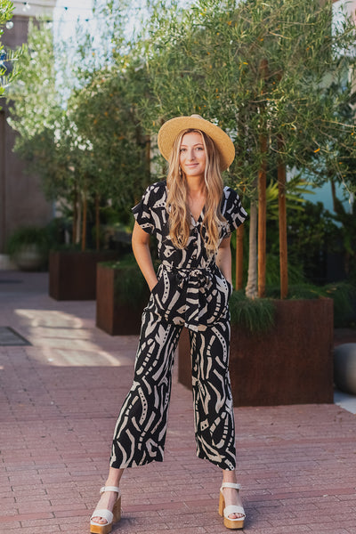 The Hide And Seek Collared Button Front Jumpsuit