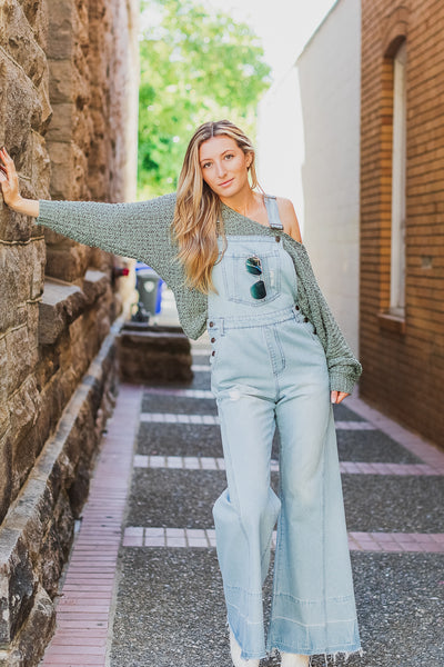 The Milly Wide Leg Denim Overalls