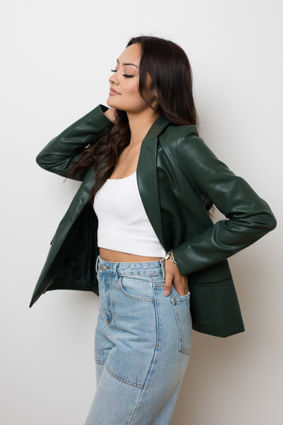 The Central Park Faux Leather Blazer