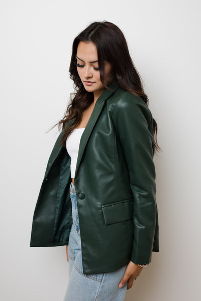The Central Park Faux Leather Blazer