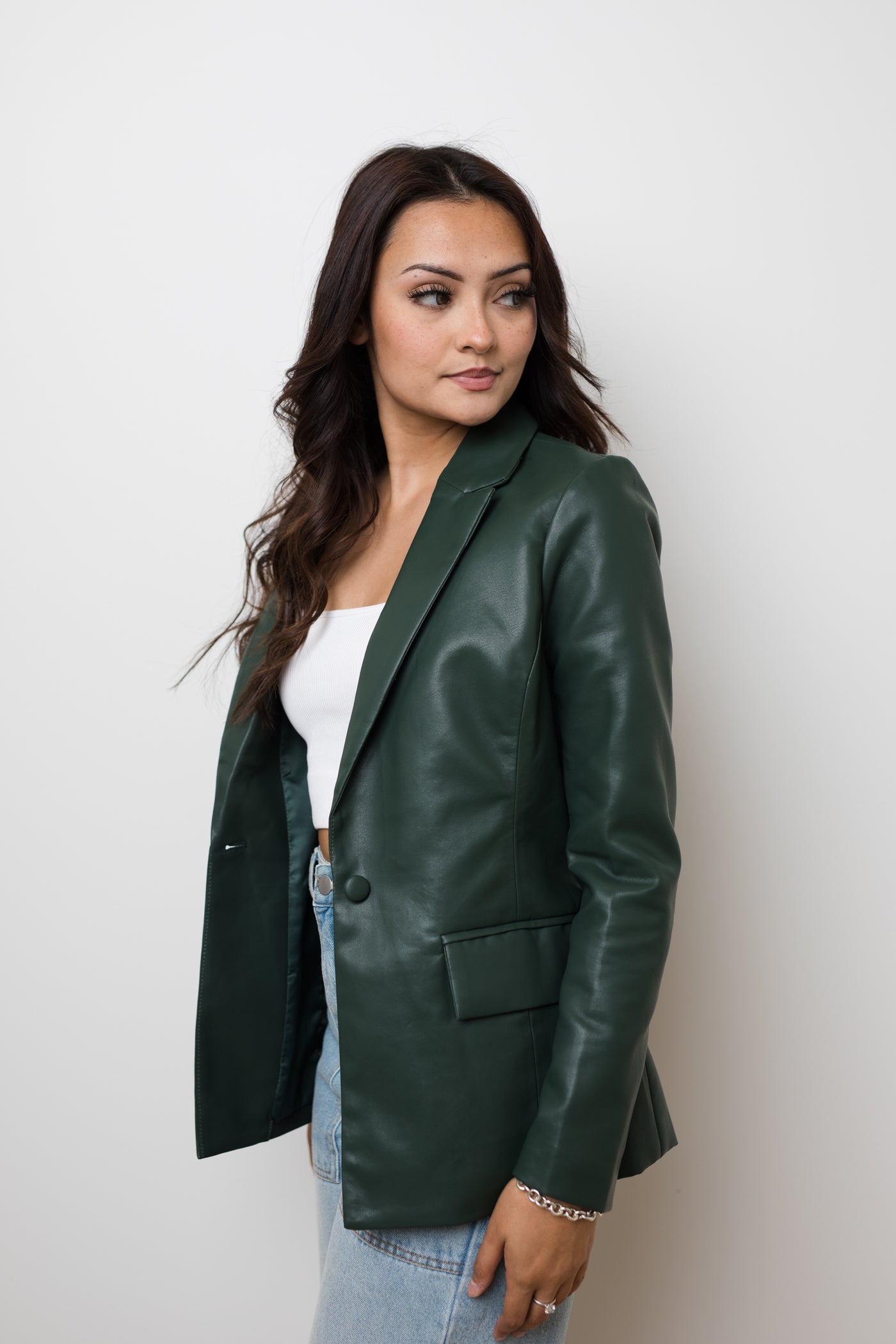The Central Park Faux Leather Blazer