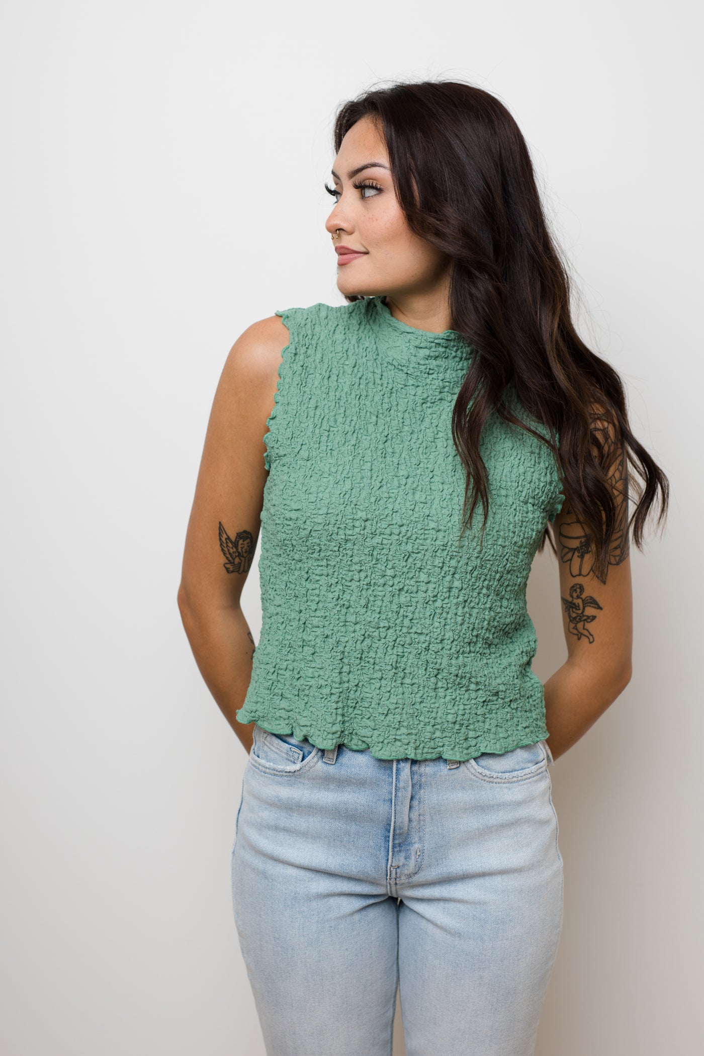 The Mae Sage Textured Tank Top