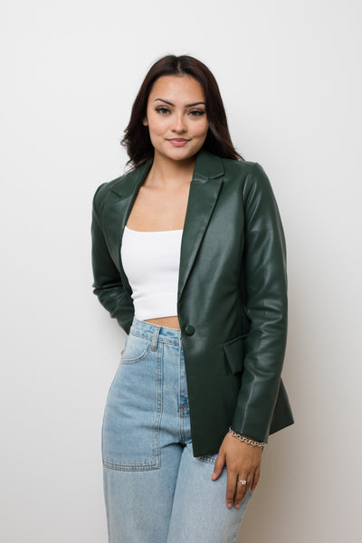 The Central Park Faux Leather Blazer