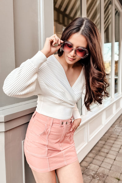 The Baby's Breath Ribbed Cream Sweater